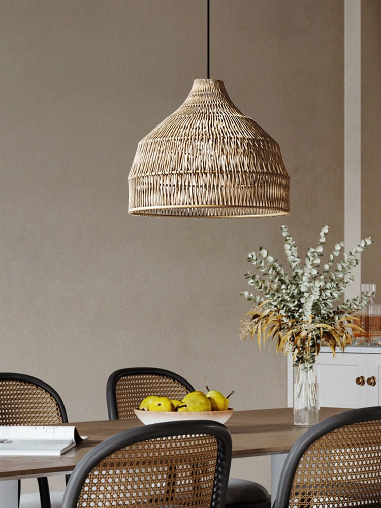 Outdoor Furniture Sale - Basit Yaratıcı Rattan kolye Işık Yemek