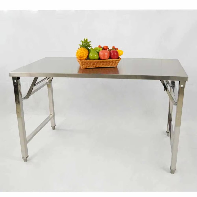 Outdoor Furniture Easy To Clean - Paslanmaz Çelik Katlanır Yemek Masası Taşınabilir