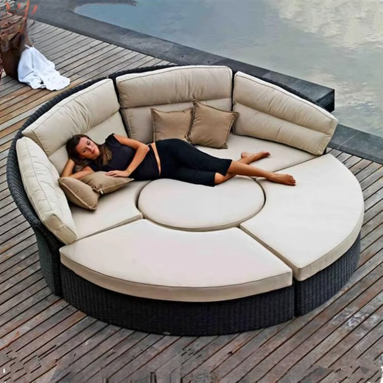 Outdoor Daybed Furniture - Lüks Bahçe Açık Hava Mobilyası Yuvarlak