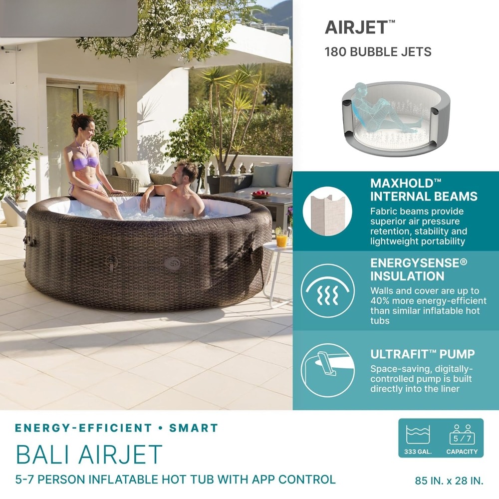 Inflatable Hot Tub - Yuvarlak PVC Şişme Jakuzi, Enerji Tasarruflu