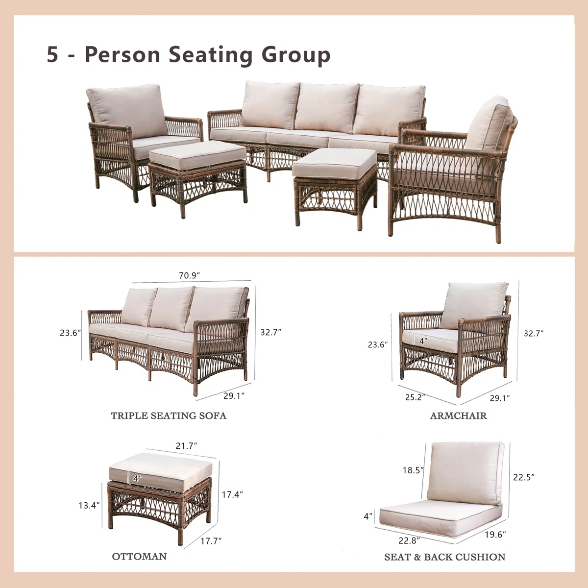 ！@Dwoo Dayanıklı PE Hasır 5 Pa - Outdoor Furniture Easy To Clean incelemesi ve fiyatı