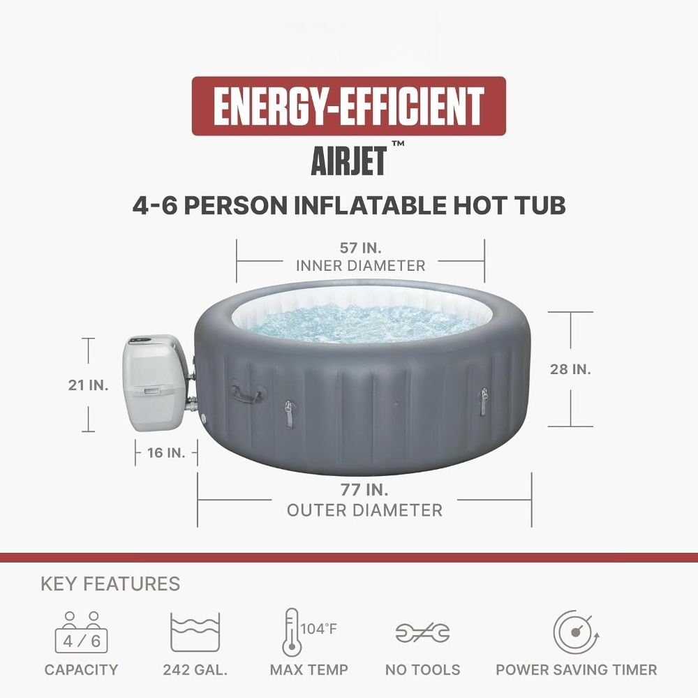 4-6 Kişilik Enerji Tasarruflu  - Inflatable Hot Tub incelemesi ve fiyatı
