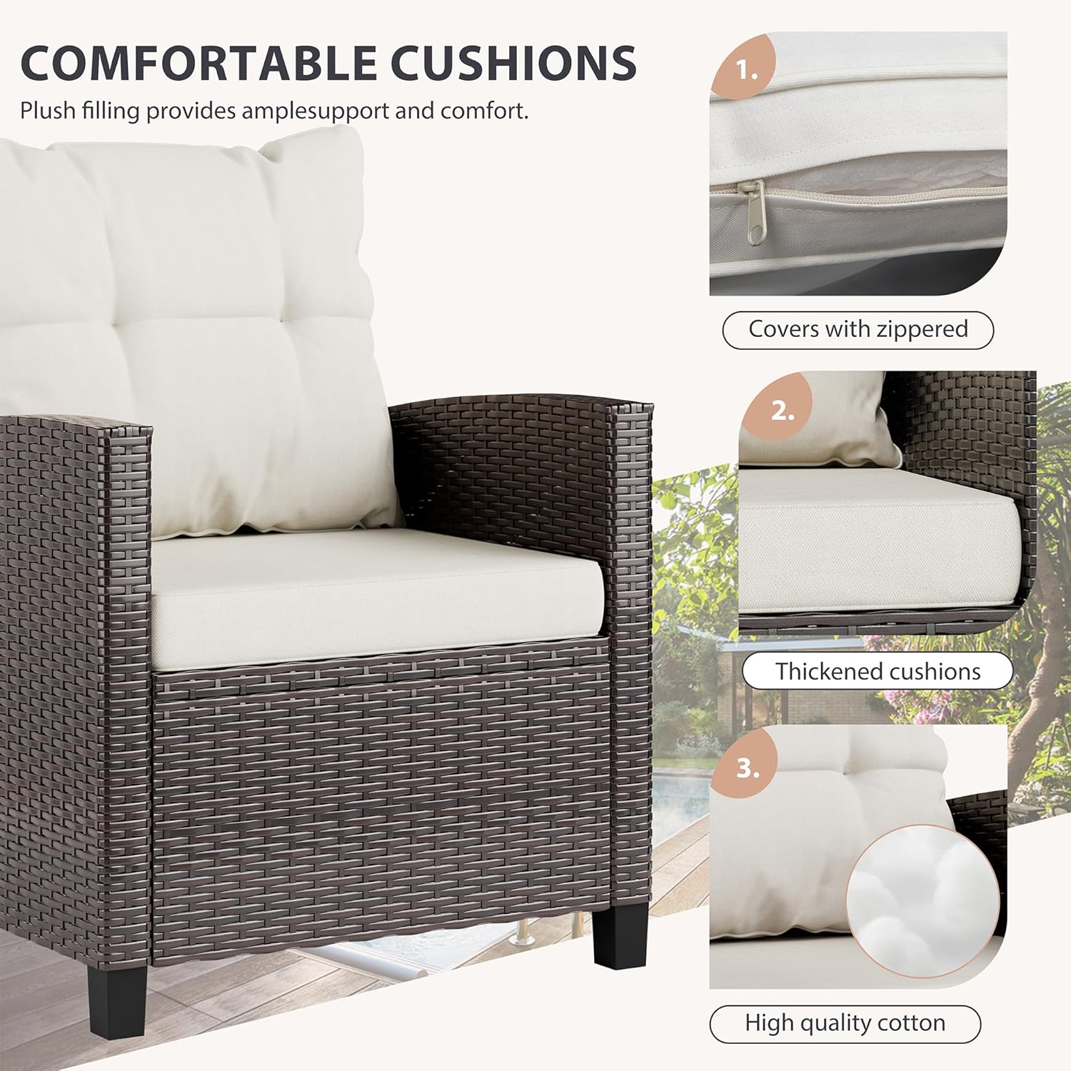 Bej renkli kompakt 3 parçalı r - Outdoor Furniture Sofa incelemesi ve fiyatı