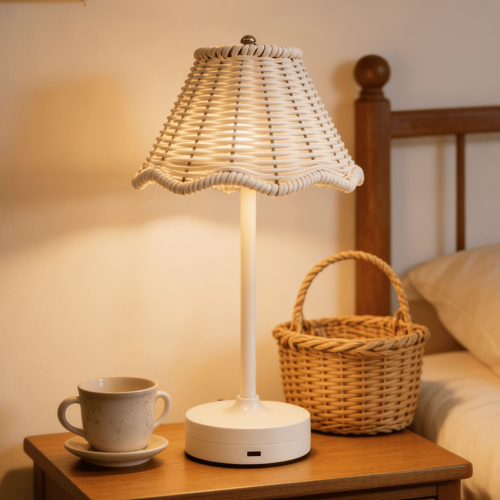 LED Vintage Rattan Masa Lambas - Outdoor Furniture Sale incelemesi ve fiyatı
