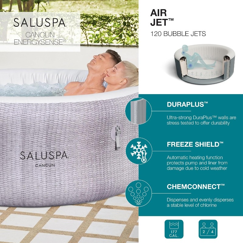 Bestway SaluSpa Cancun 2-4 Kiş - Inflatable Hot Tub incelemesi ve fiyatı