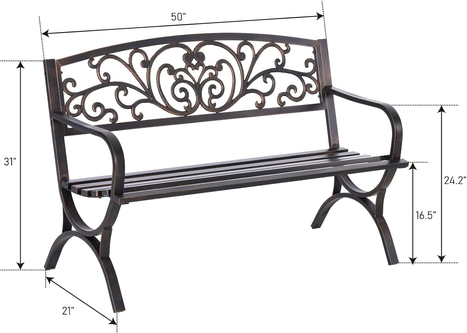 Bronz 50 İnç Dış Mekan Bahçe B - Outdoor Furniture Iron incelemesi ve fiyatı
