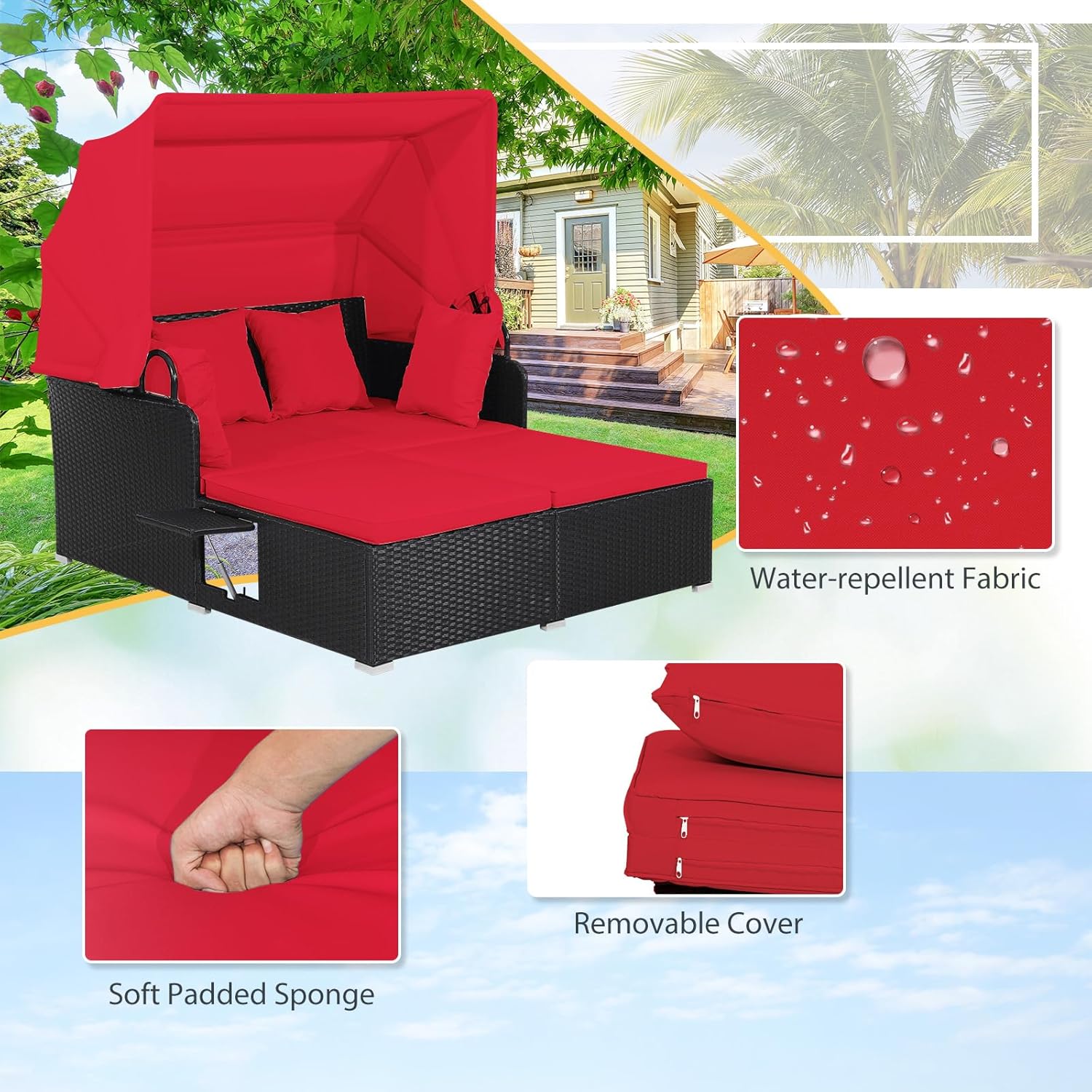 2 Kişilik Rattan Açık Hava Şez - Outdoor Daybed Furniture incelemesi ve fiyatı